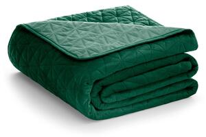 Zelený zamatový prešívaný pléd 170x210 cm Laila – AmeliaHome