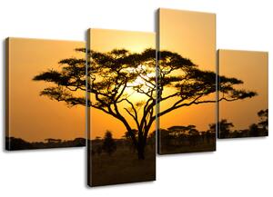 Obraz na plátne Akácia v Serengeti - 4 dielny Rozmery: 120 x 70 cm