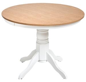 Jedálenský stôl svetlý jaseň dyha kaučukové drevo MDF ø 100 cm okrúhly vintage vidiecky štýl