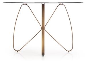 Stôl Lungo - zlaté antický / Hnedý