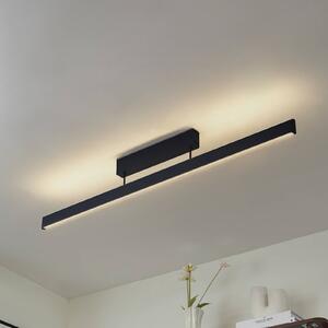 Lucande Smart stropné LED svetlo Mylosh, čierne, Tuya, Čierna, Obývacia izba / jedáleň, Hliník, Moderný