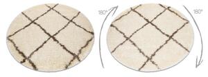 Kusový koberec shaggy Fan krémový kruh 160cm