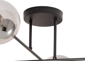 EMIBIG LIGHTING Stropné svietidlo Glassy, čierna/grafitová, 75 x cm, 4-pl., Čierna, Obývacia izba / jedáleň, Sklo, Moderný, Stropné svetlo