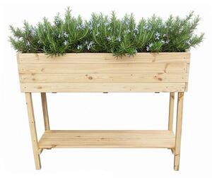 ATMOWOOD Vyvýšený drevený truhlík s policou 120 cm - borovica