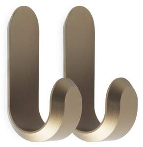 Normann Copenhagen Vešiaky Curve Mini Hooks – set 2 ks, matt gold