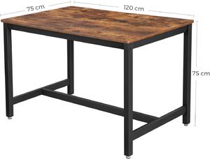 Vasagle Jedálenský stôl Hedda, Rustikálna Hnedá