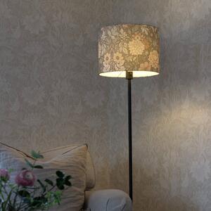 Stojacia lampa Amy, Dahlia zelená/čierna, 150 cm, textil, E27, Zelená, Obývacia izba / jedáleň, Textil / látka / hodváb, Stojaca lampa