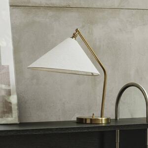 Gubi stolová lampa Gräshoppa, biela, kov/textil, E14, Hliník / sivá / zinok, Obývacia izba / jedáleň, Textil / látka / hodváb, Dizajn, Stojacie svietidlo