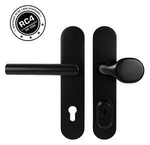 Bezpečnostné kovanie MP MPK - SECURO S01 PLUS - SO M1 FAVORIT (BS - Čierna matná), madlo/klika, PZ PLUS s otvorem pro vložku, MP BS (čierna mat), 90 mm
