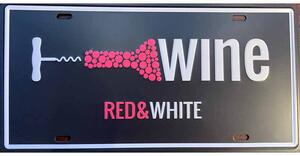 Retro Cedule Ceduľa Wine - red and white
