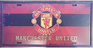 Ceduľa značka Manchester United 30,5cm x 15,5cm Plechová tabuľa