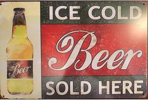 Ceduľa Ice Cold Beer Sold Here 30cm x 20cm Plechová tabuľa