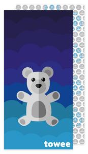 Towee Rýchloschnúca osuška Teddy Bear modrá, 70 x 140 cm