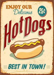 Retro Cedule Ceduľa Hot Dogs