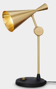 Tom Dixon Stolová LED lampa Beat, mosadzová farba, výška 53 cm, Mosadz / zlato, Obývacia izba / jedáleň, Mosadz, Dizajn, Stojacie svietidlo