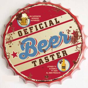 Ceduľa vrchnák Official Beer Taster 35x35cm