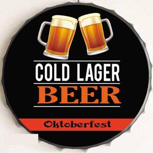 Ceduľa vrchnák Cold Lager Beer 35x35cm