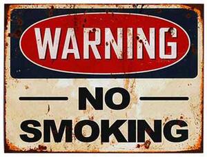 Retro Cedule Ceduľa Warning - No Smoking