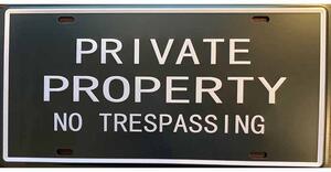 Retro Cedule Ceduľa Private Property No Trespassing