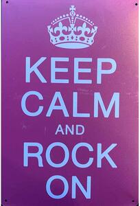 Ceduľa Keep Calm And Rock On 30cm x 20cm Plechová tabuľa