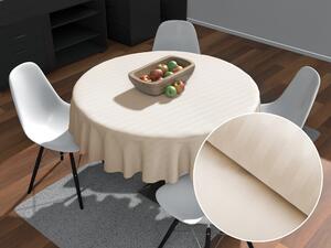 Biante Damaškový okrúhly obrus Atlas Grádl DM-016 Krémový - pásiky 2 cm Ø 120 cm