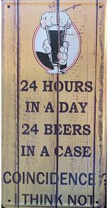 Retro Cedule Ceduľa značka 24 Hours In a Day 24 Beers In a Case