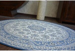 Kusový koberec Ornament modrý kruh 120cm