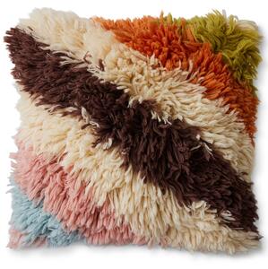 Vlnený vankúš Fluffy Striped 55 × 55 cm