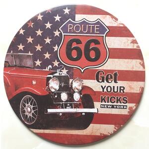Ceduľa Route 66 - Get Your Kicks 30x30 cm Plechová tabuľa