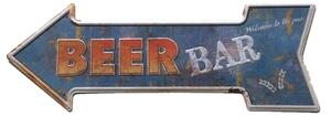Ceduľa Beer Bar 46x16 cm Plechová tabuľa