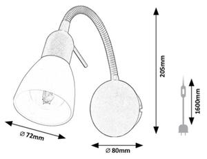 Rabalux 73090 - Nástenné svietidlo SOMA 1xE14/40W/230V