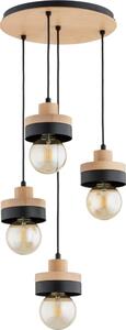 Luster na lanku LARSO 4xE27/15W/230V čierna/béžová