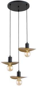 Luster na lanku SAVANA 3xE27/15W/230V čierna/zlatá