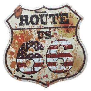 Ceduľa Route US 66 štít 30x30 cm Plechová tabuľa