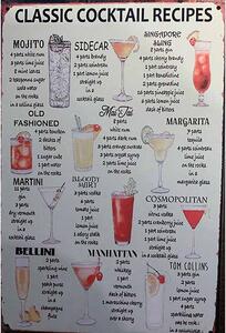 Retro Cedule Ceduľa Classic Cocktail Recipes