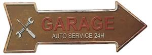 Ceduľa Garage Auto Service 24H 46x16 cm Plechová tabuľa