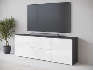Mirjan24 TV skrinka Sawoti 181, Farby: matera / biely lesk, Osvetlenie: osvetlenie LED biele Mirjan24 5903211409370