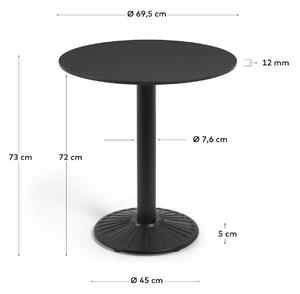 MUZZA Záhradný stôl ariet Ø 68 cm čierny