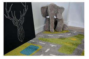 Detský kusový koberec Uličky sivý atyp 200x200cm