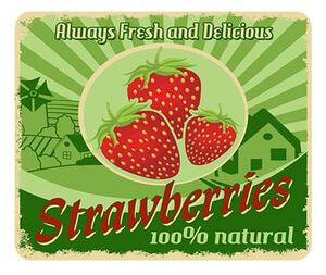 Retro Cedule Ceduľa Strawberries