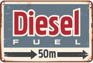 Ceduľa Diesel FUEL 30cm x 20cm Plechová tabuľa