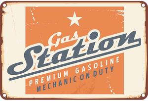 Retro Cedule Ceduľa Gas Station - Premium Gasoline