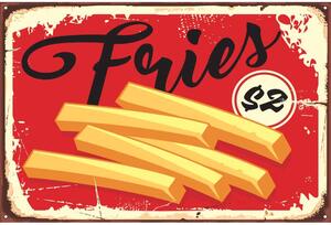 Ceduľa Fries - Hranolky 30cm x 20cm Plechová tabuľa