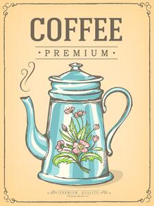 Ceduľa Premium Quality - Coffee Premium 30cm x 20cm Plechová tabuľa