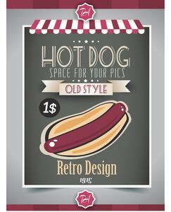 Ceduľa Hot Dog Old Style 30cm x 20cm Plechová tabuľa