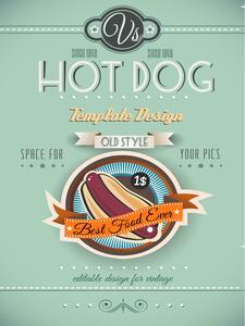 Retro Cedule Ceduľa Hot Dog - Best Food Ever