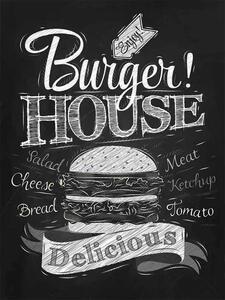 Ceduľa Burger House 40 x 30 cm Plechová tabuľa