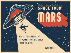 Ceduľa Vesmír Edition - Mars 30cm x 20cm Plechová tabuľa