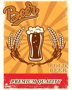 Ceduľa Beer - Cold Beer 30cm x 20cm Plechová tabuľa