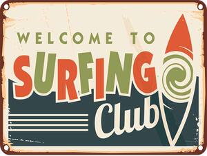 Ceduľa Surfing Club 30cm x 20cm Plechová tabuľa